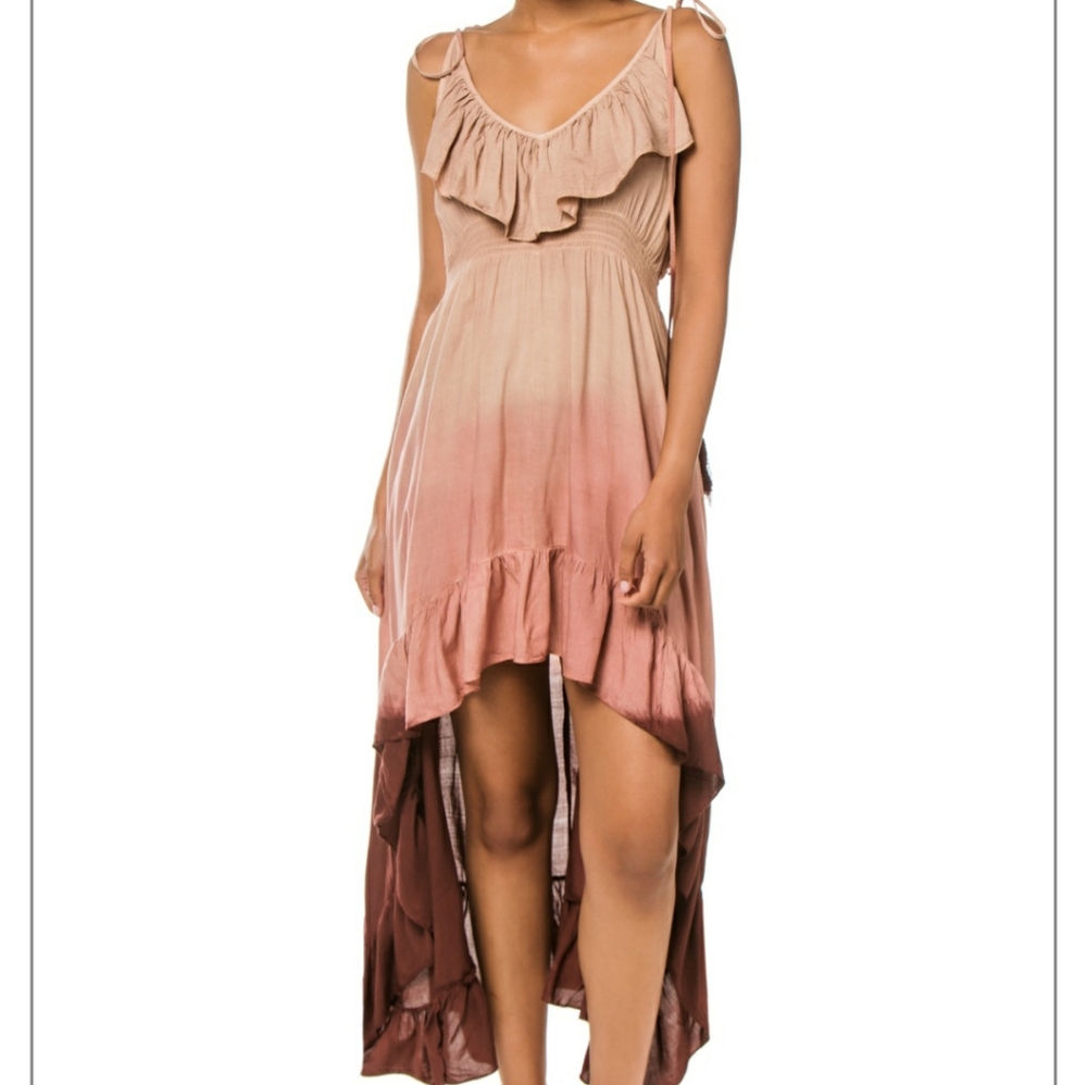 Ombre hi-lo midi dress